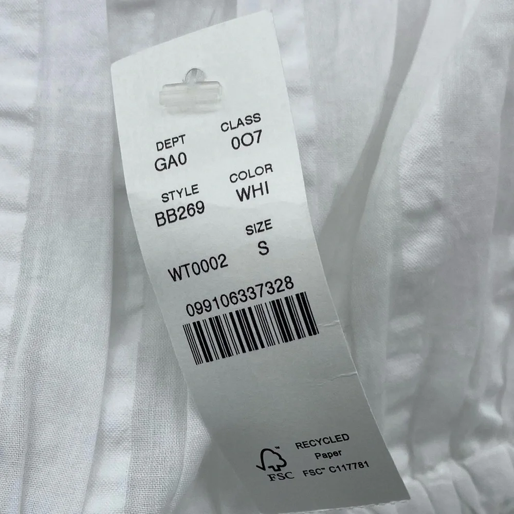 J.Crew White Cotton Puff Sleeve Blouse size S